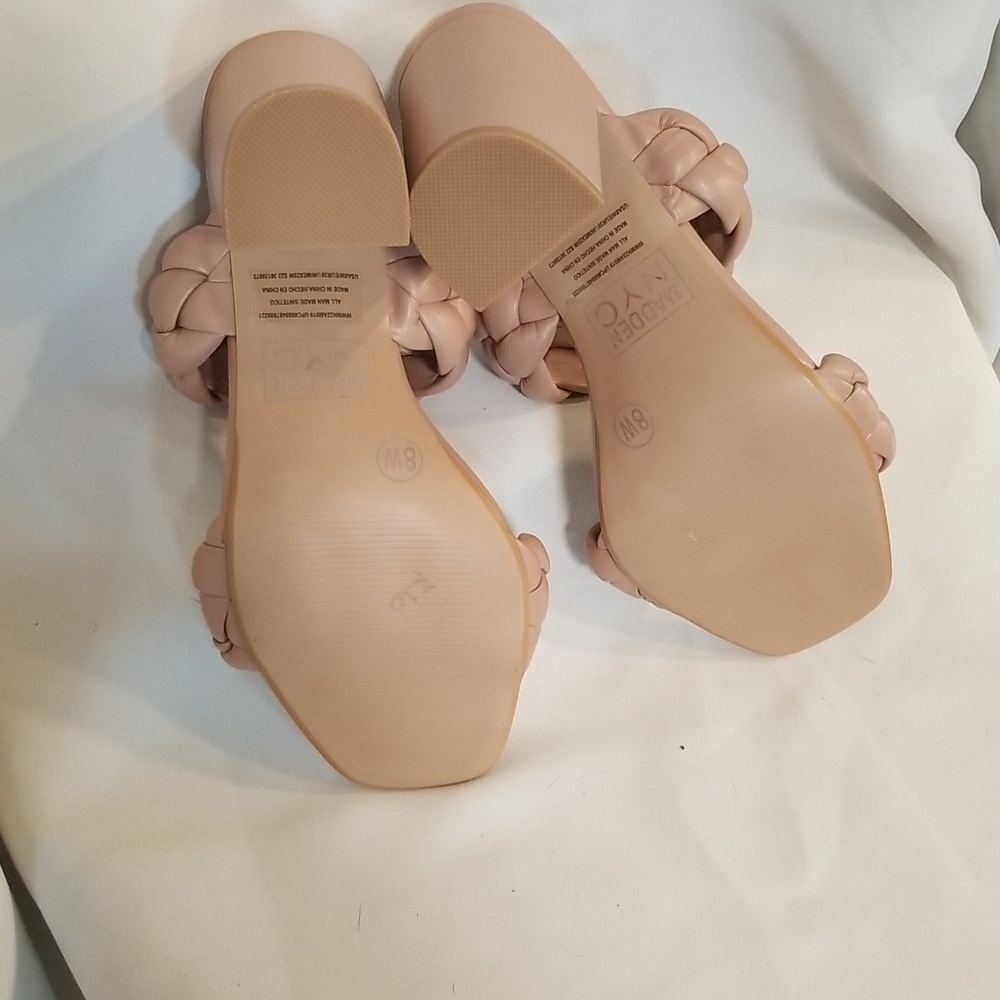 Madden NYC braided backless sandal Blush Color NWoT womens size 8 - Picture 3 of 5